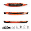 This is a Neris smart pro tandem kayak, orange top, black bottom
