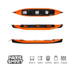 Neris smart kayak for three people, orange top, black bottom