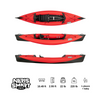 A compact NERIS Smart Mini folding kayak with a red top, tailored for the convenience of solo kayakers